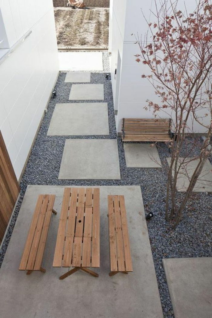 minimalist bir bahçenin üstünden bir fotoğraf - bahçe tasarım örnekleri