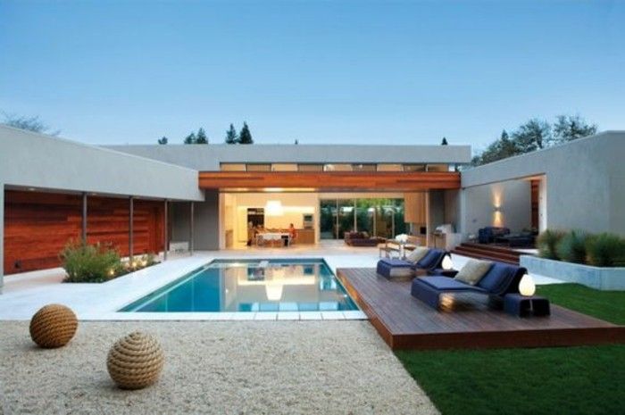 design modern-cu-gradina piscină și mobilier de salon