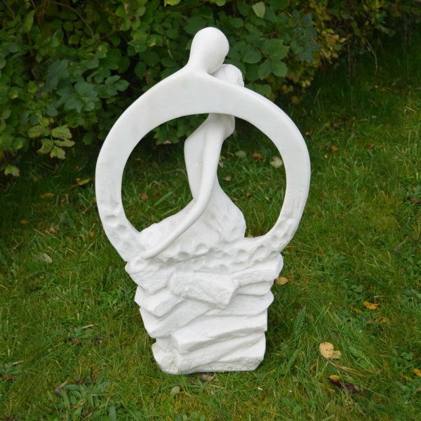 Modern-jardim esculturas e branco