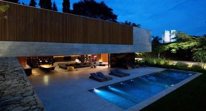 Modern Homes-exótica-ambiente-bonita-pool