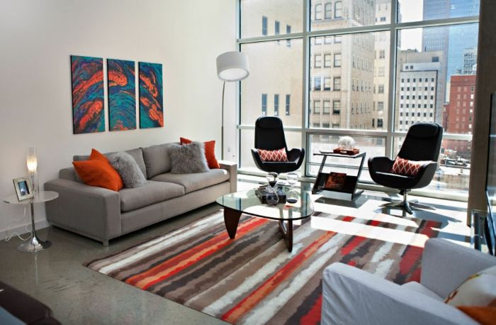 moderný nábytok a vybavenie interiérov-zaujímavo sfarbené koberec