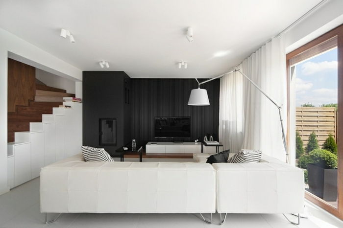 šiuolaikinės interjero baldai-gražūs-balta sofa-