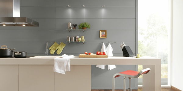 modern mutfak çerçeveli gri duvar panelleri