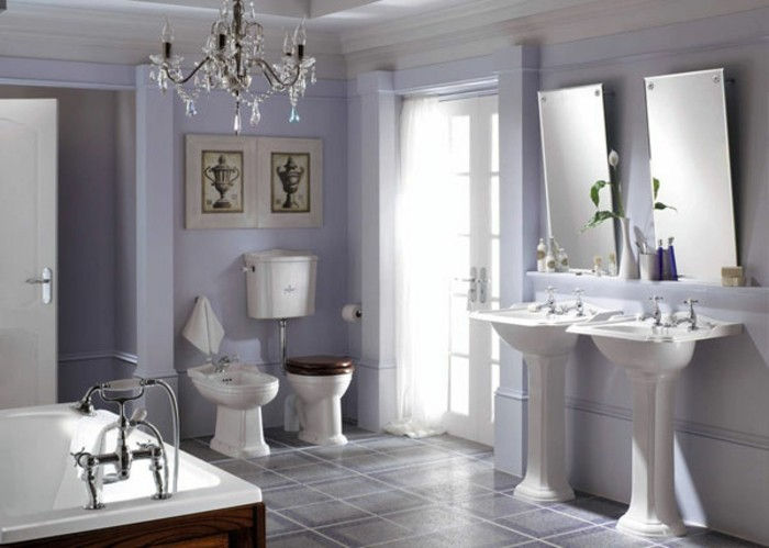 nowoczesne łazienki sen-make-ciekawe-żyrandol-białe meble łazienkowe