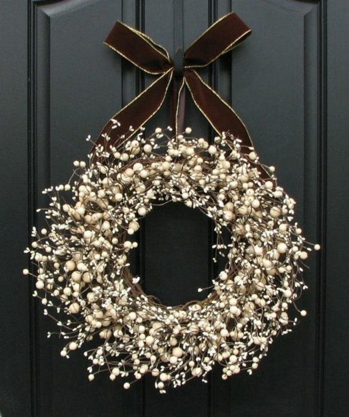 Moderné-vianočné ozdoby-black-dvere-vianočný veniec-off pobočiek hnedo-loop
