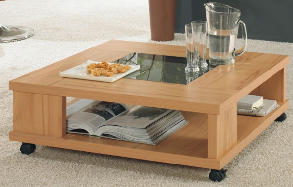 Moderné štvorcových coffee table-to-roll