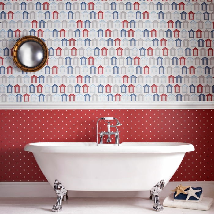 Modern banyo küvet-güzel-vintage modeli duvar kağıdı