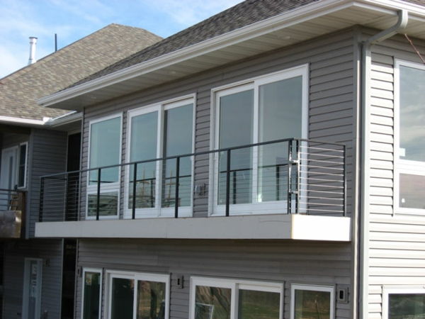 balustrada modernă balcon din sticlă oțel inoxidabil