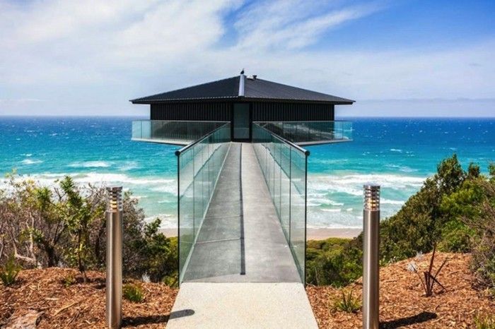 moderna arkitekt hus-mycket-intressant modell-vackra-view-on-sea