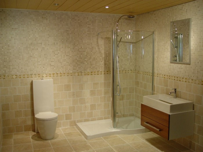 Kleine-bad-maken modern-bad-set-beige kleur
