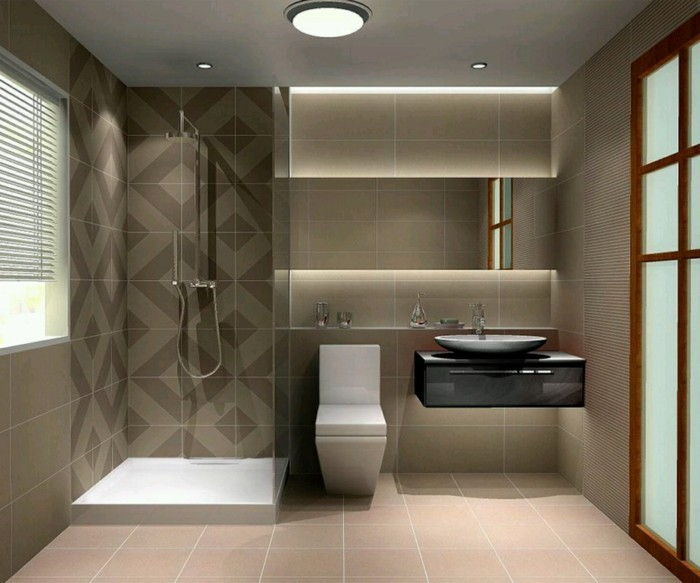 nowoczesne-łazienka-szaro-design-pośrednim oświetleniem