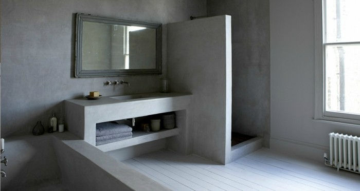 modernej kúpeľne-šedo-modelu zaujímavý sprchovací kút