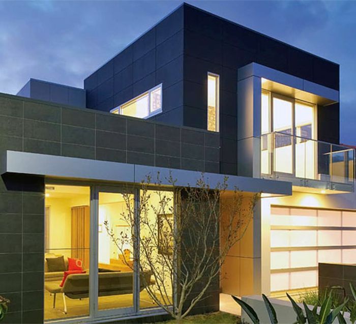 moderne-build-casa-cu-plat acoperiș-gri-culoare