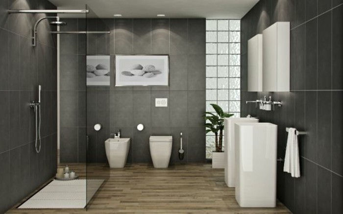 modern design-badrum-grå-väggar-elegant design