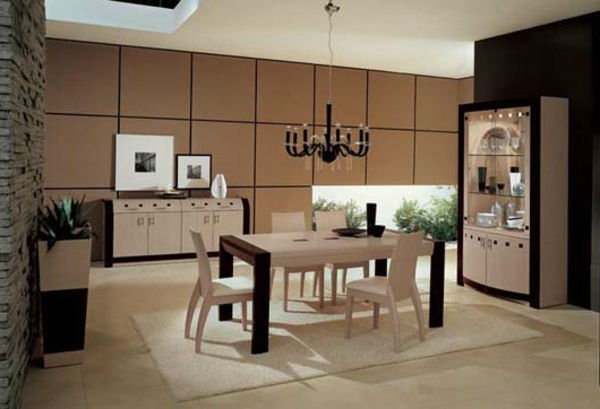 moderne-sufragerie-interesant aspect maro-culoare