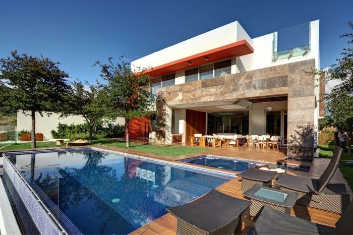 moderne hus-attraktiv-design-med-en-vakker-basseng