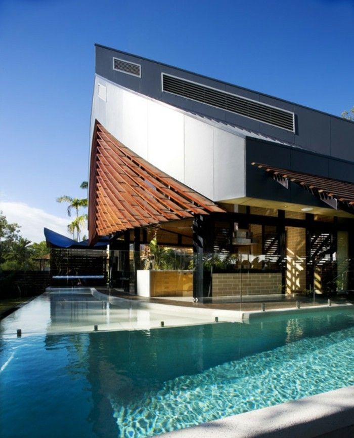 moderne-house-o dată model-cu-un-piscină
