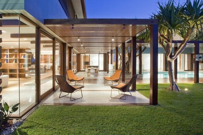 moderne-casa-verde-iarbă-atractiv model