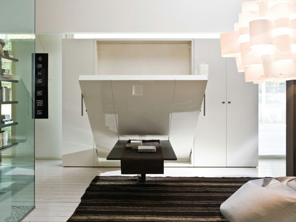 katlanır yatak, modern yatak odalı-tasarım-küçük odalı-set-kuruluş fikirler