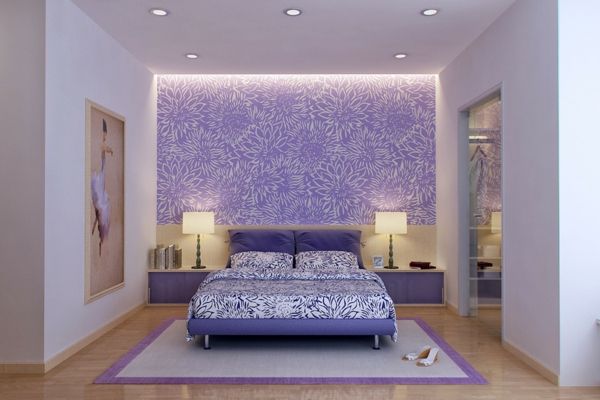 moderne-roms-vegg-color purple taklamper