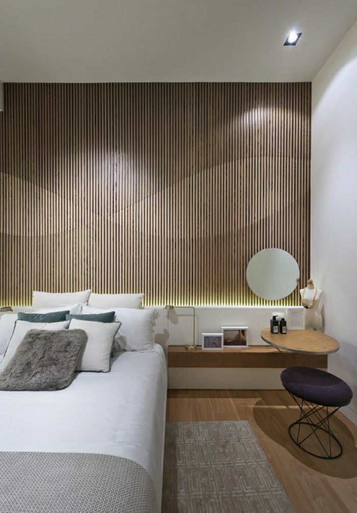 Modernus miegamojo siena dizaino medžio gražūs-sienos-gyvenamasis-sienos dizainas