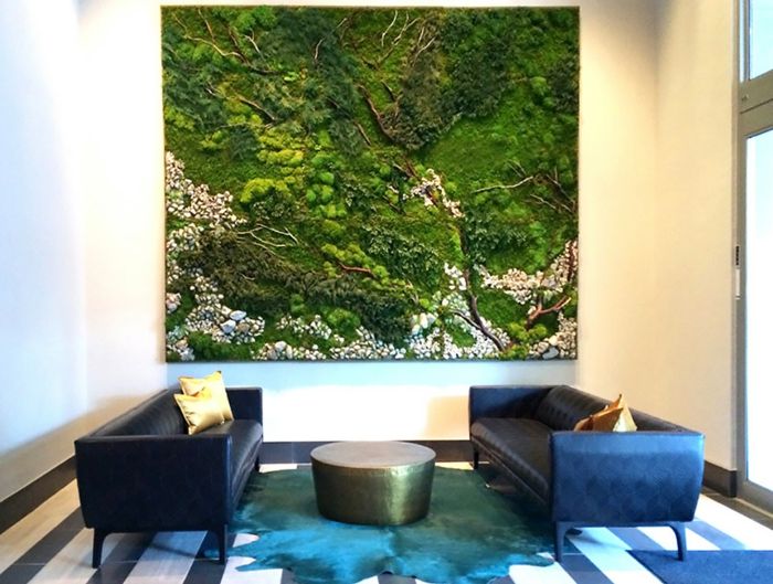 oturma odası için harika ev yapımı yosun resmi