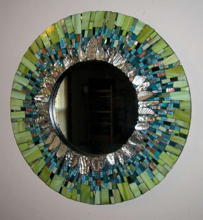 mosaikk speil-grønn og blå-farge