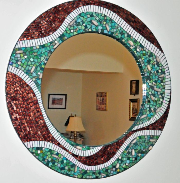 mosaikk speil Round-modell-stor-konstruksjon