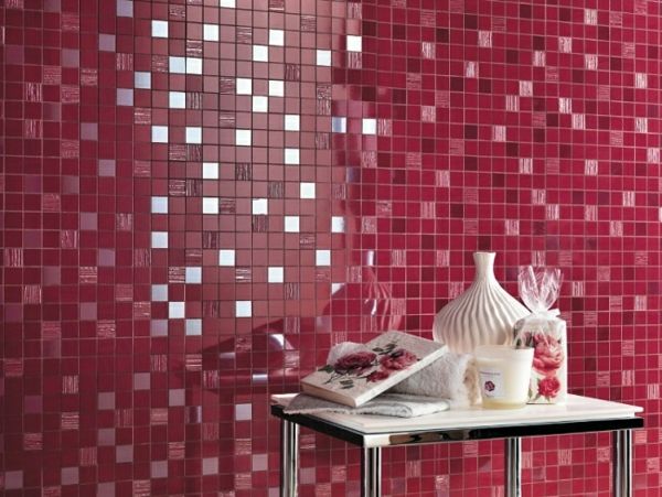 ant stalo - mozaikos stilius-vonios kambarys-raudonas deko gaminiai