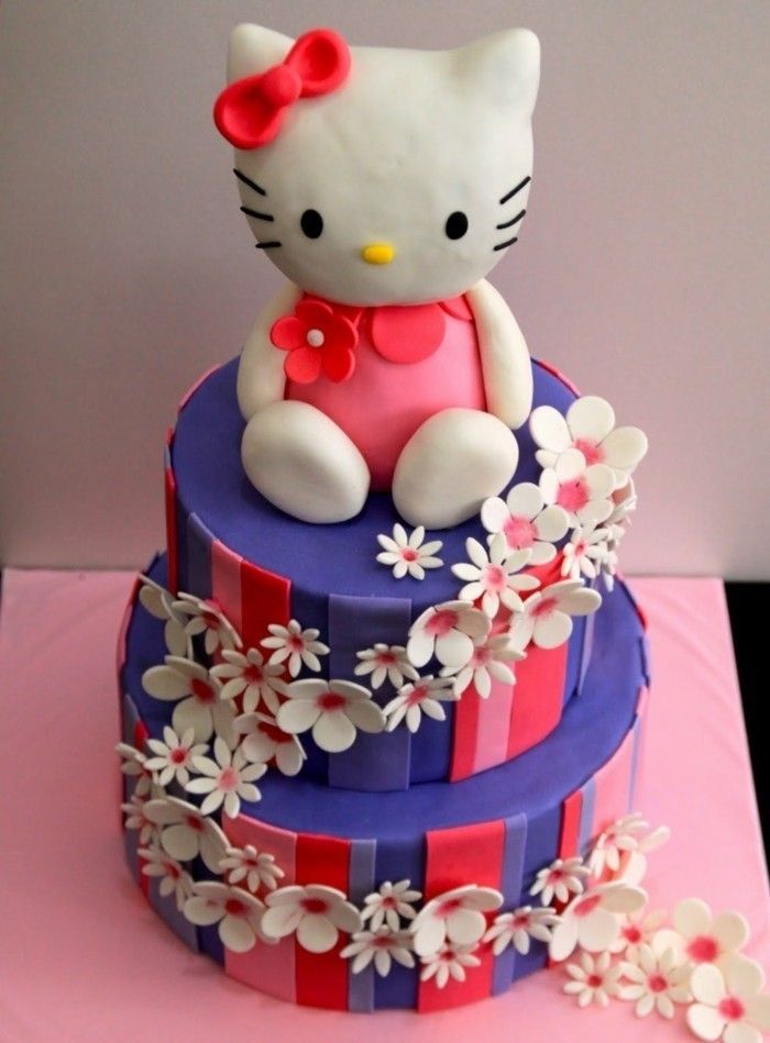 motív koláče-yourself-make-ahoj-Kitty-Pie-farebné-deti narodeninovú tortu-yourself-make