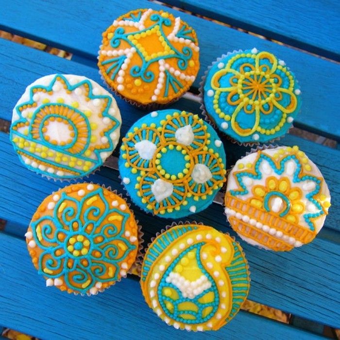 Make-själv-henna-muffins-dekorera-motiverande pie-själv-gör pajer motif-