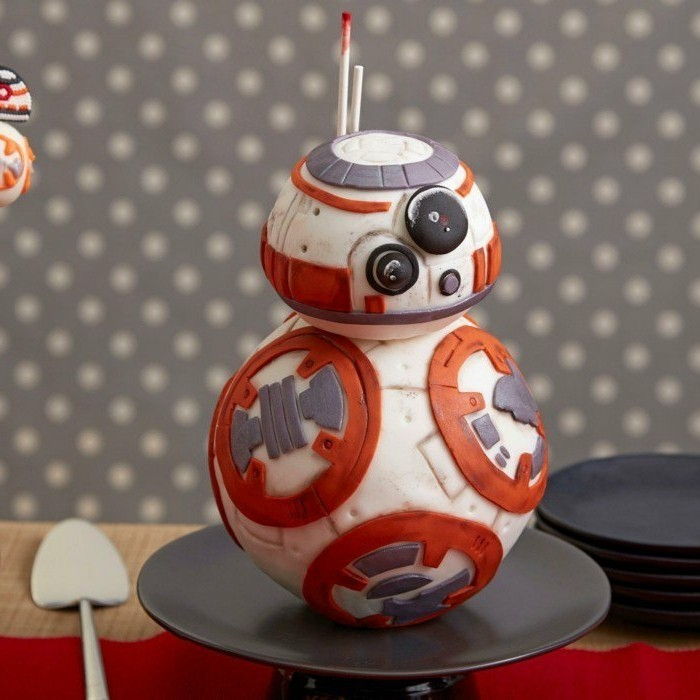 motyvas pyragai-sau-priėmimo motyvacinį pyragas sau priėmimo Žvaigždžių karai robotas-Fondant pyragas