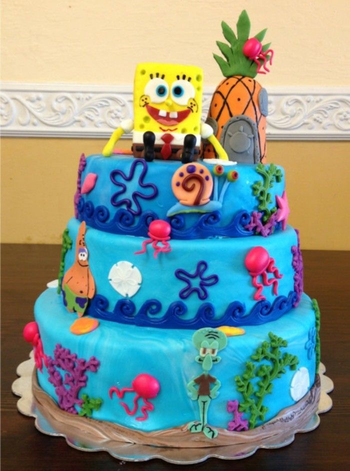 motív koláče-yourself-make-Spongebob-deti narodeninovú tortu-yourself-make