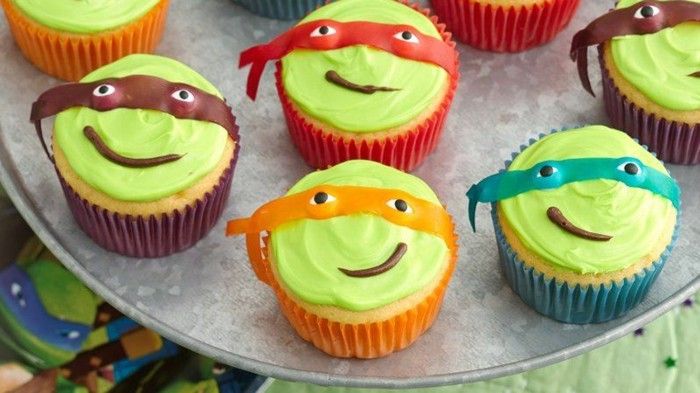 kolački-okrasitev-idej-Ninja želve Funny kolački