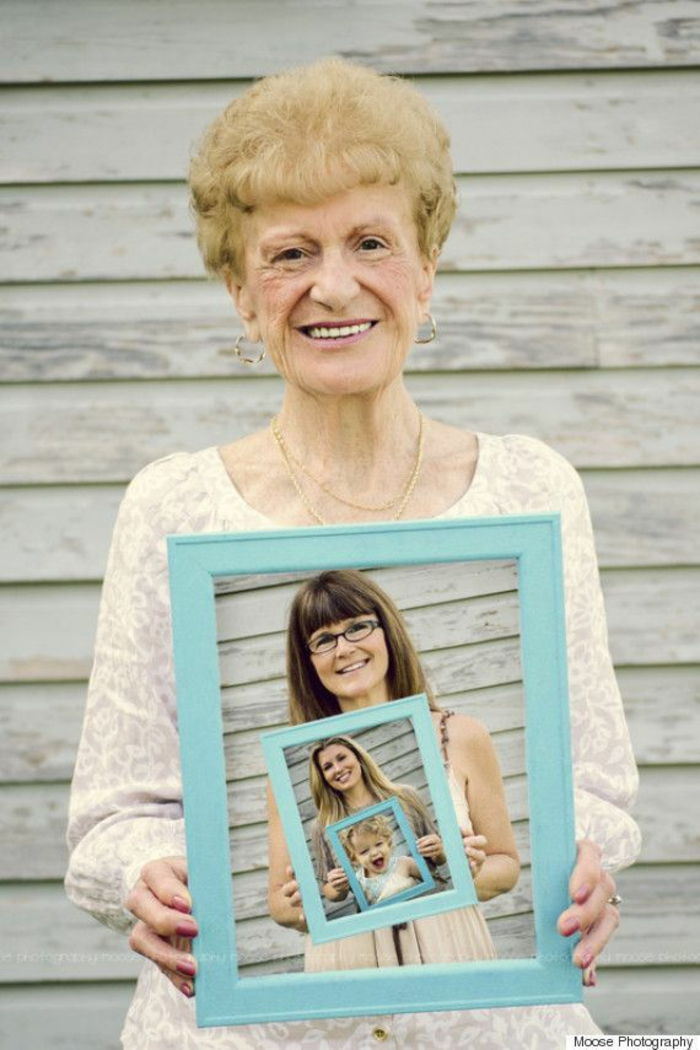 Livets kjede i bilderammer - perfekt gave til tre generasjoner mødre