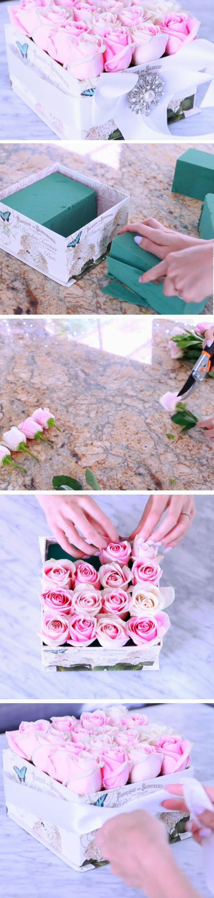 Hur man arrangerar blommorna i en låda - Mors dag Presentidéer