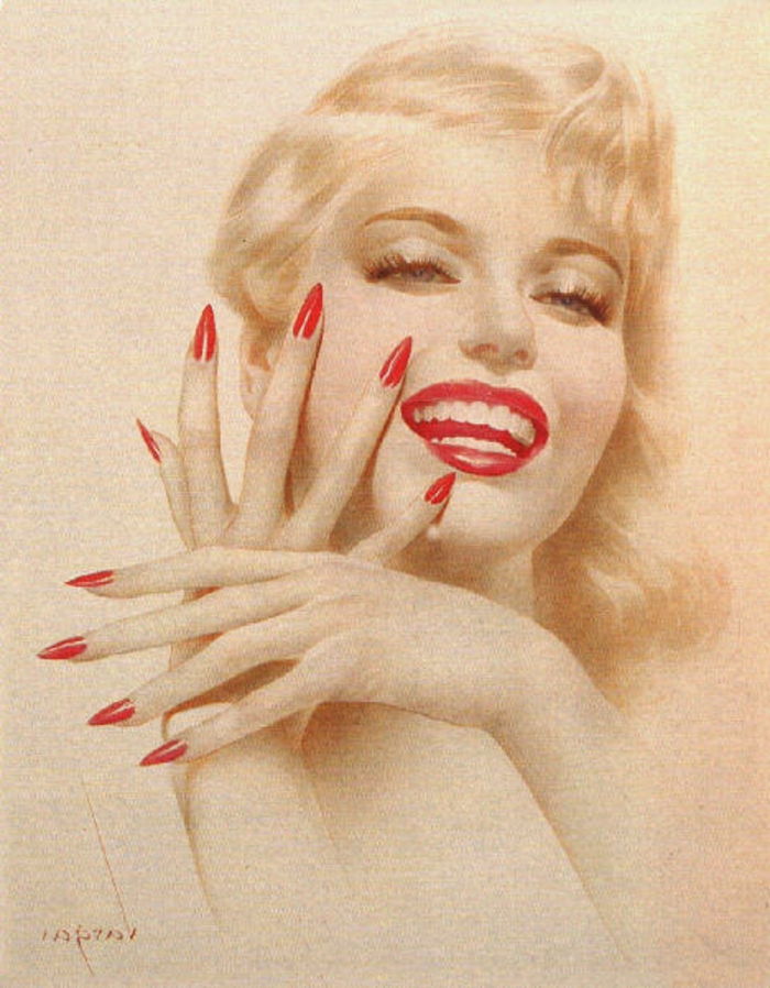 rdeči dolgi nohti pripadajo neposredno idejam epoche idej za oblikovanje Marilyn Monroe