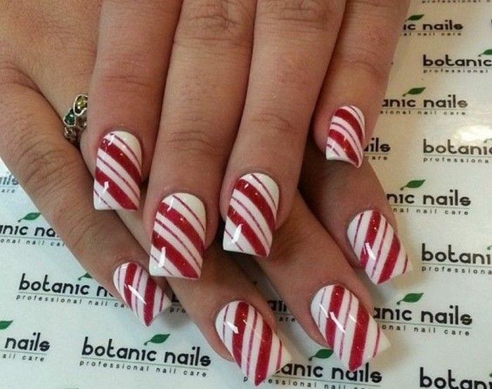 Nail Design-ideeën-red-and-looking-christmas-zilver-ringen-arm