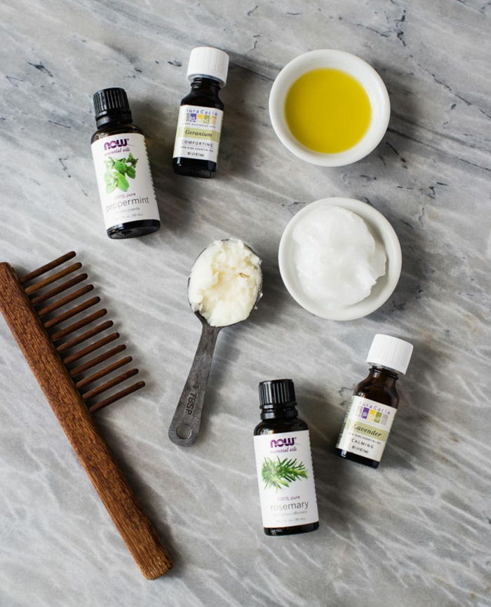essensielle oljer, olivenolje og kokosmør - naturlig såpe for hår