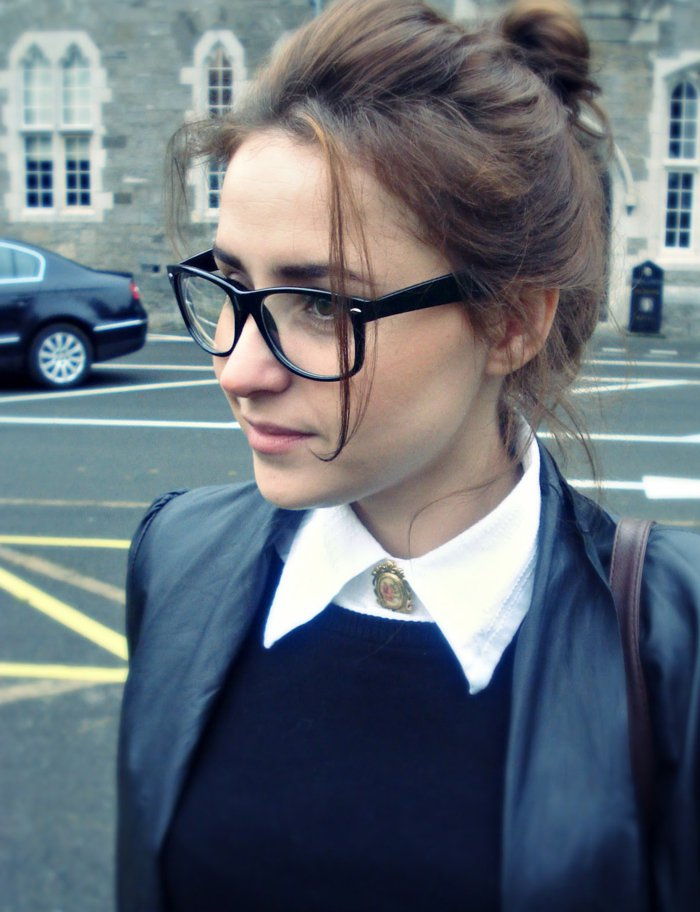 nerd-očala dekle Hipster slogu