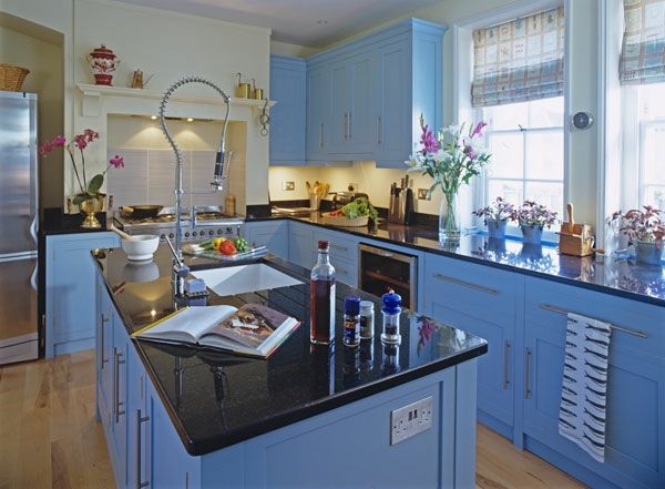 Nauja virtuvė-idėjos-mėlyna virimo sala