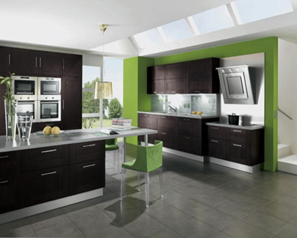 bucătărie nouă-idei-verde-si-gri-meci