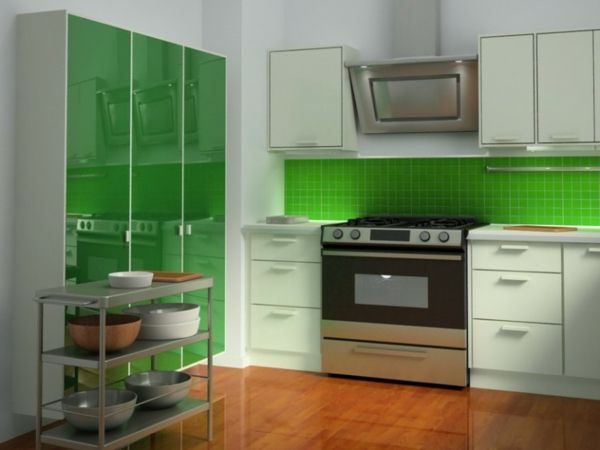 Nauja virtuvė-idėjos-žalia-balta-dizainas