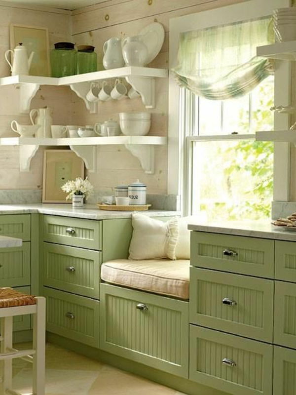 nieuwe keuken-ideeën-groen-design-in-country stijl