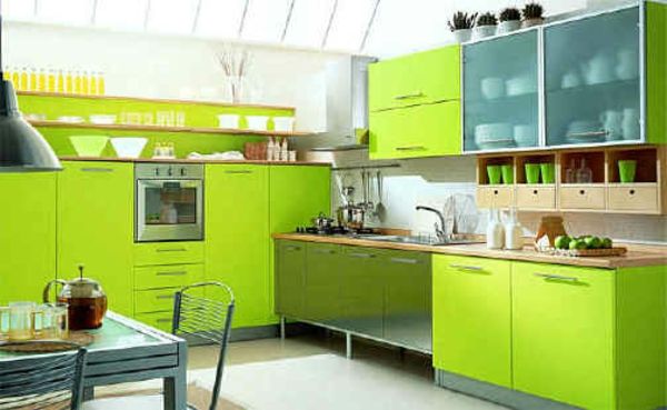 Nauja virtuvė-idėjos-ryškus žalias