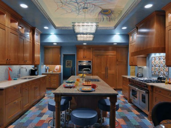 bucătărie nouă-idei-lemn-si-albastru