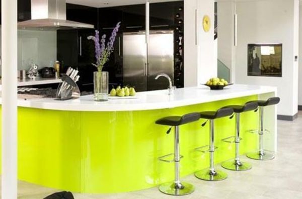 Nauja virtuvė-idėjos-įdomi žalia spalvos atspalvis
