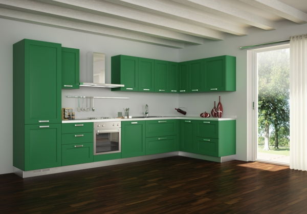nieuwe keuken-ideeën-minimalist-groen-design