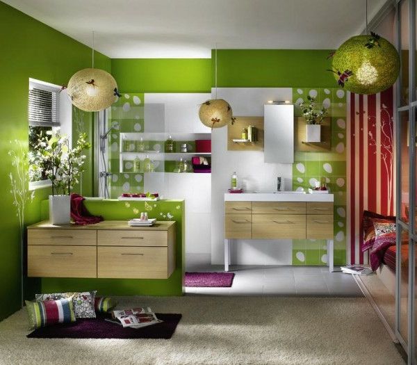 nieuwe keuken-ideeën-modern-green-deco