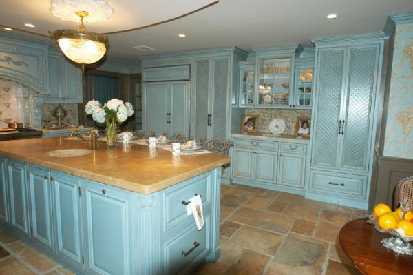Nauja virtuvė-idėjos-tradicinis Mėlyna modelis